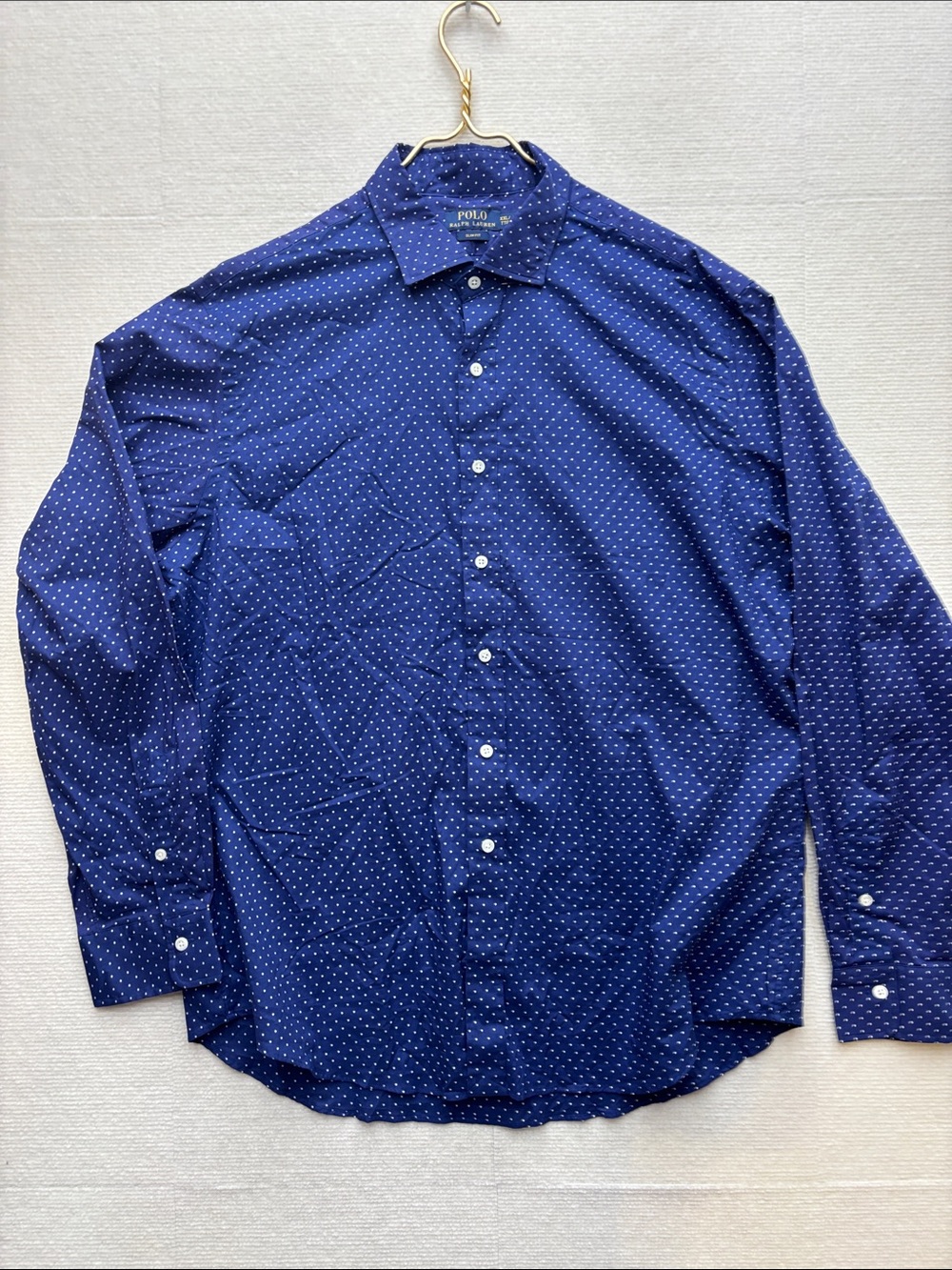 Polo by Ralph Lauren | XXL slim fit Navy Blue Polka Dot Button-Down Shirt